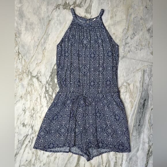 THE GAP Womens Moroccan Tile Printed Halter Top Crepe Romper Size Petite XS - Picture 4 of 4